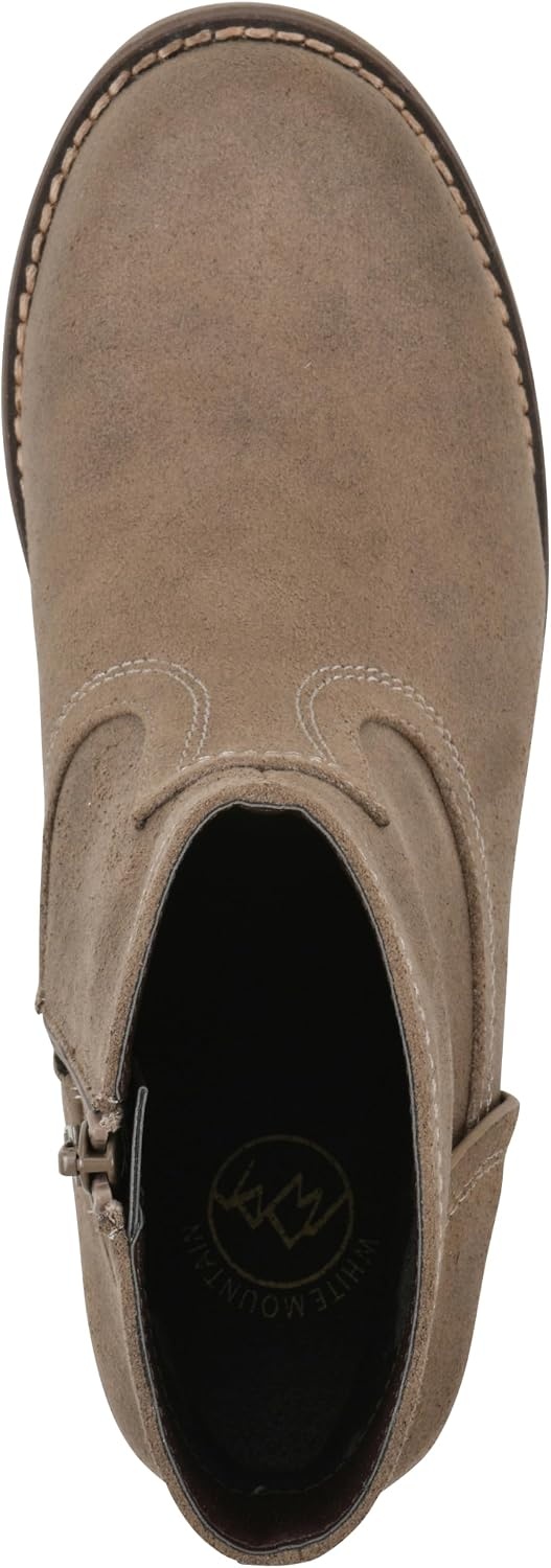 image:imageWHITE MOUNTAIN Womens Meringue Western Ankle BootieDark Taupe Fabric