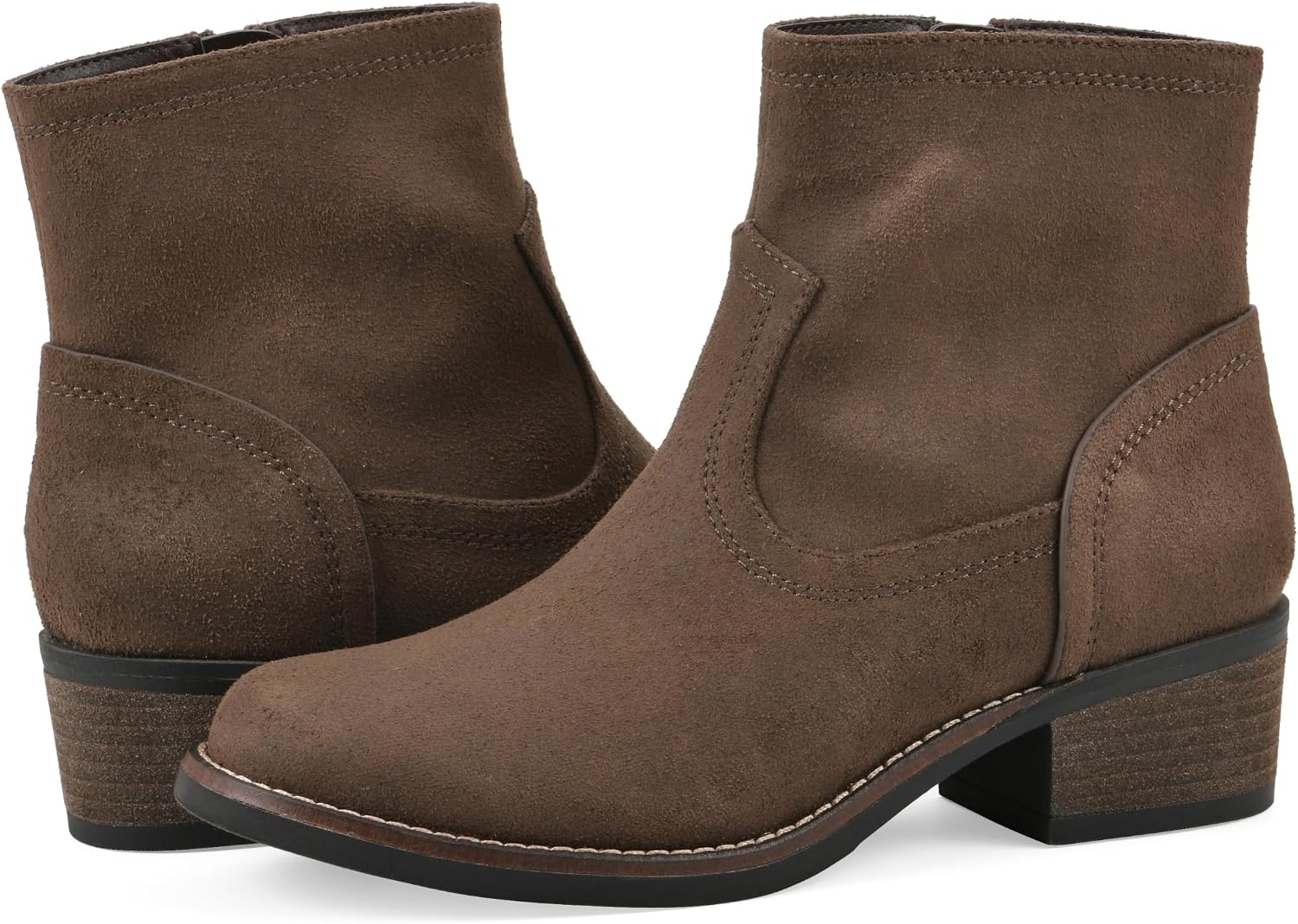 image:imageWHITE MOUNTAIN Womens Meringue Western Ankle BootieMocha Fabric