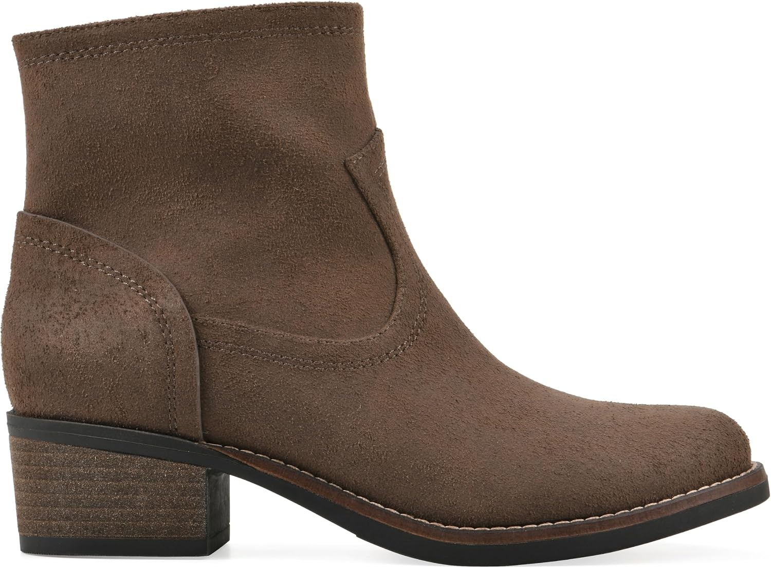 image:imageWHITE MOUNTAIN Womens Meringue Western Ankle BootieMocha Fabric