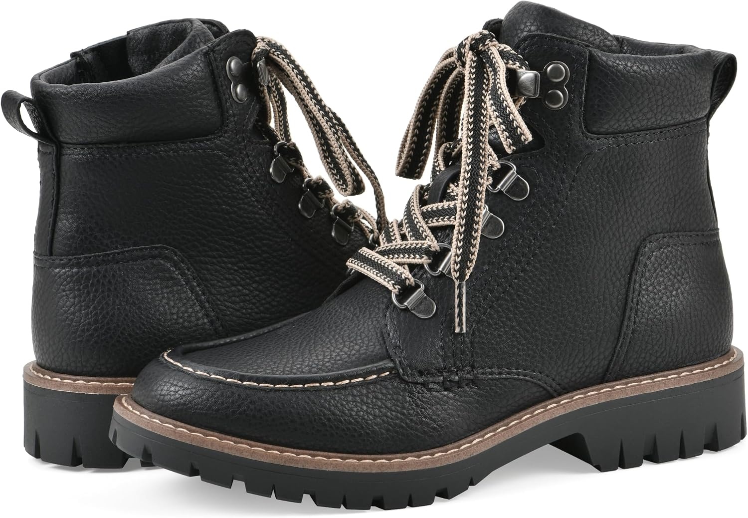 image:imageWHITE MOUNTAIN Womens Parcels City Hiker Ankle BootieBlack Pebble Smooth
