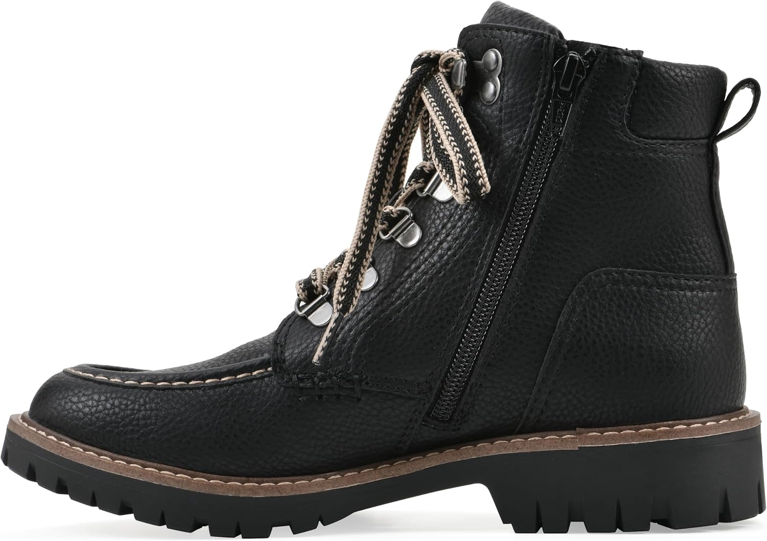 image:imageWHITE MOUNTAIN Womens Parcels City Hiker Ankle BootieBlack Pebble Smooth
