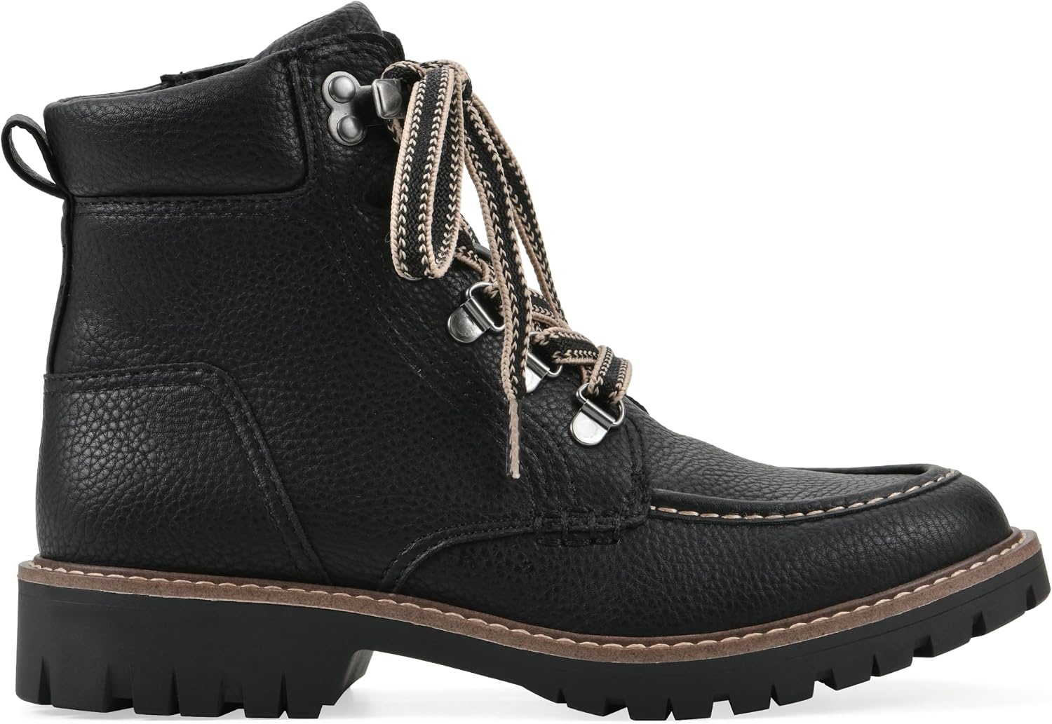 image:imageWHITE MOUNTAIN Womens Parcels City Hiker Ankle BootieBlack Pebble Smooth