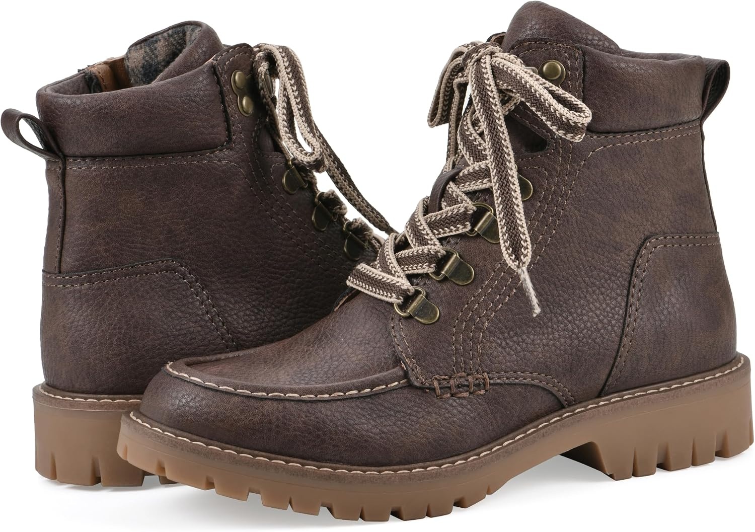 image:imageWHITE MOUNTAIN Womens Parcels City Hiker Ankle BootieBrown Pebble Smooth