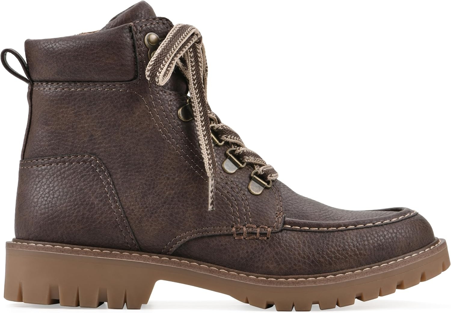 image:imageWHITE MOUNTAIN Womens Parcels City Hiker Ankle BootieBrown Pebble Smooth