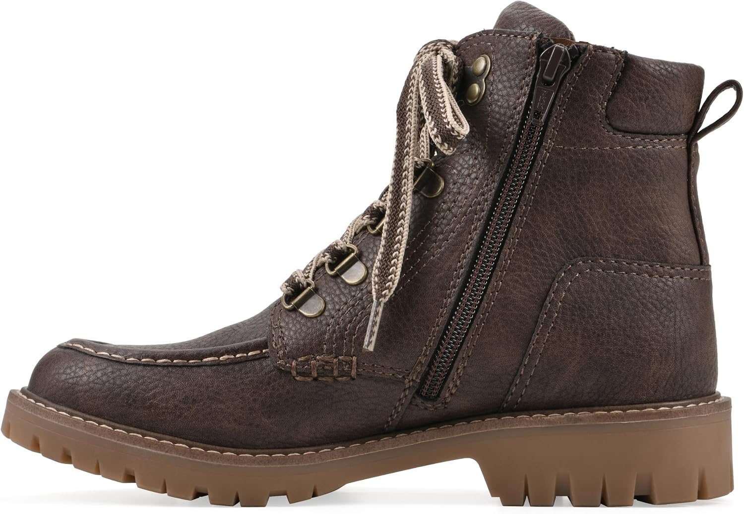 image:imageWHITE MOUNTAIN Womens Parcels City Hiker Ankle BootieBrown Pebble Smooth