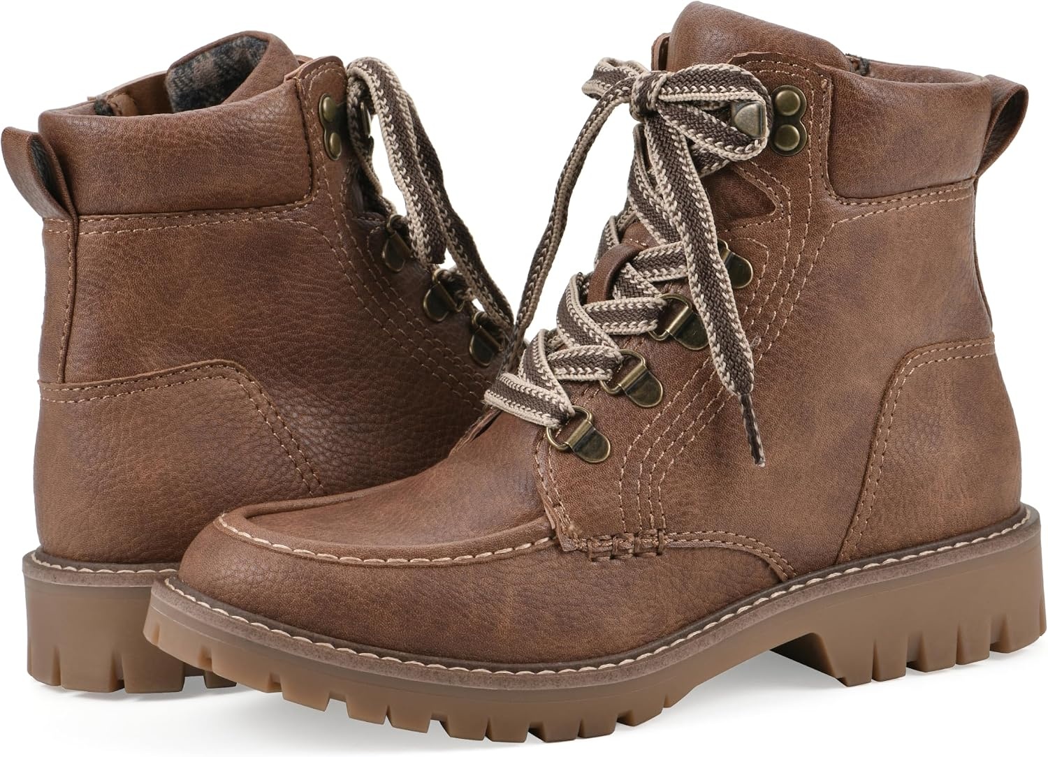 image:imageWHITE MOUNTAIN Womens Parcels City Hiker Ankle BootieChestnut Pebble Smooth