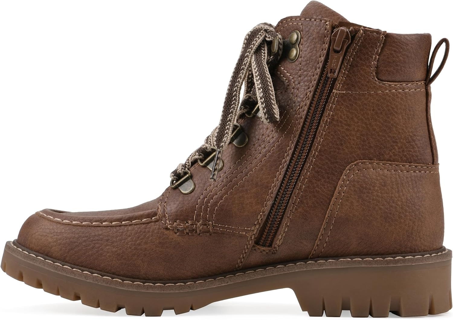 image:imageWHITE MOUNTAIN Womens Parcels City Hiker Ankle BootieChestnut Pebble Smooth