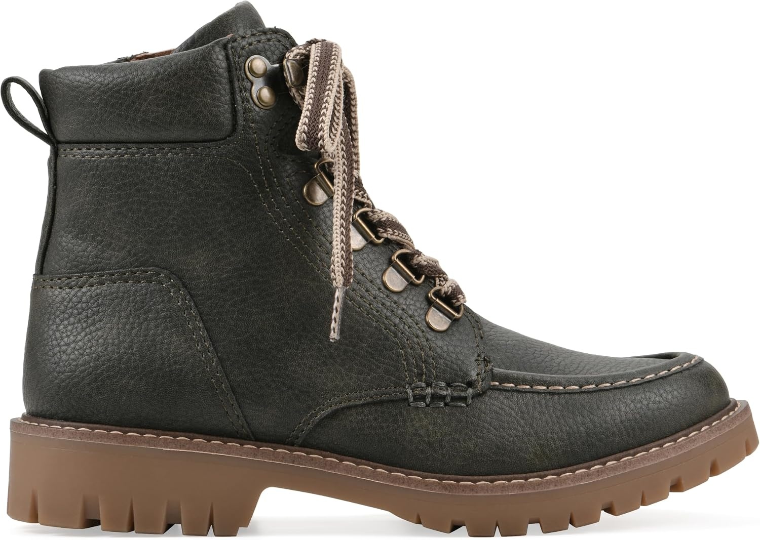 image:imageWHITE MOUNTAIN Womens Parcels City Hiker Ankle BootieOlive Pebble Smooth