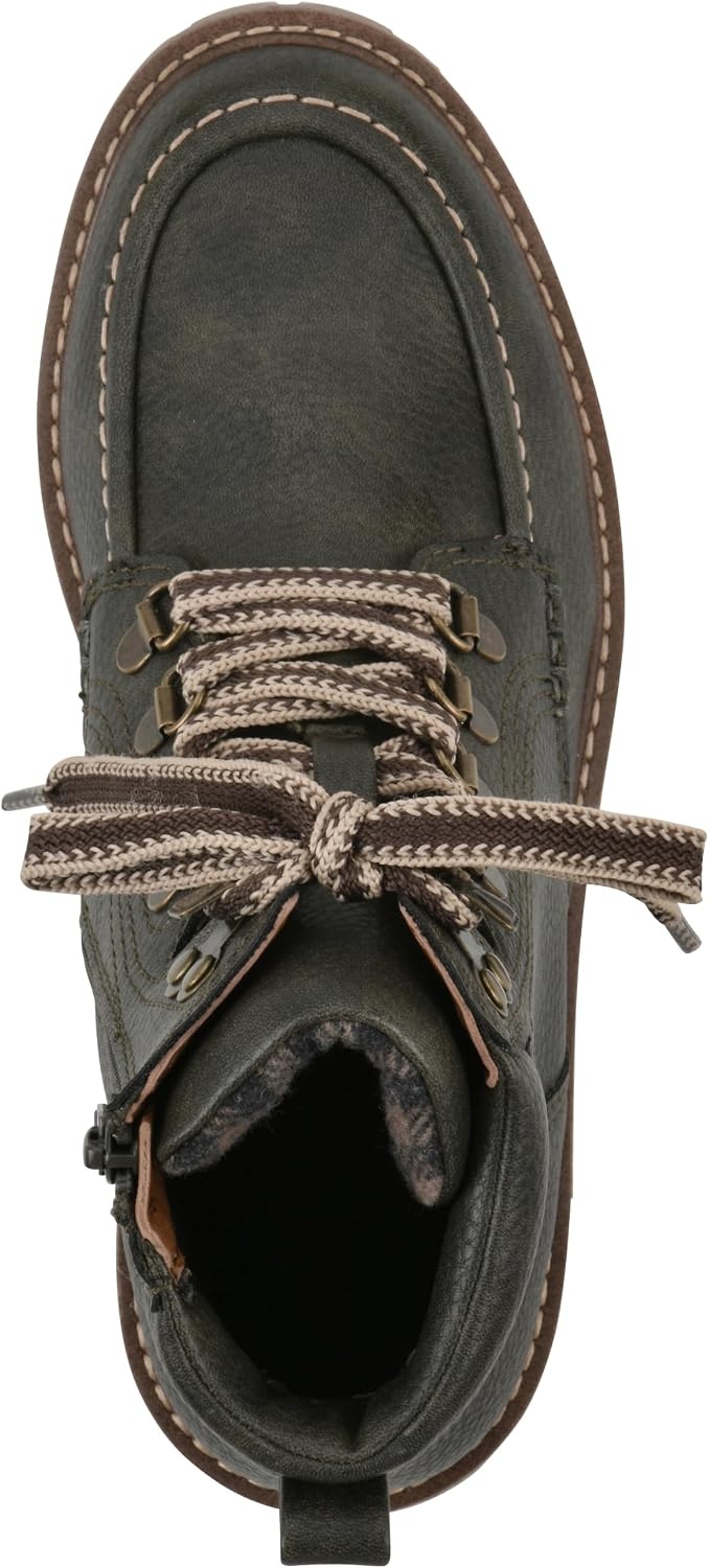 image:imageWHITE MOUNTAIN Womens Parcels City Hiker Ankle BootieOlive Pebble Smooth
