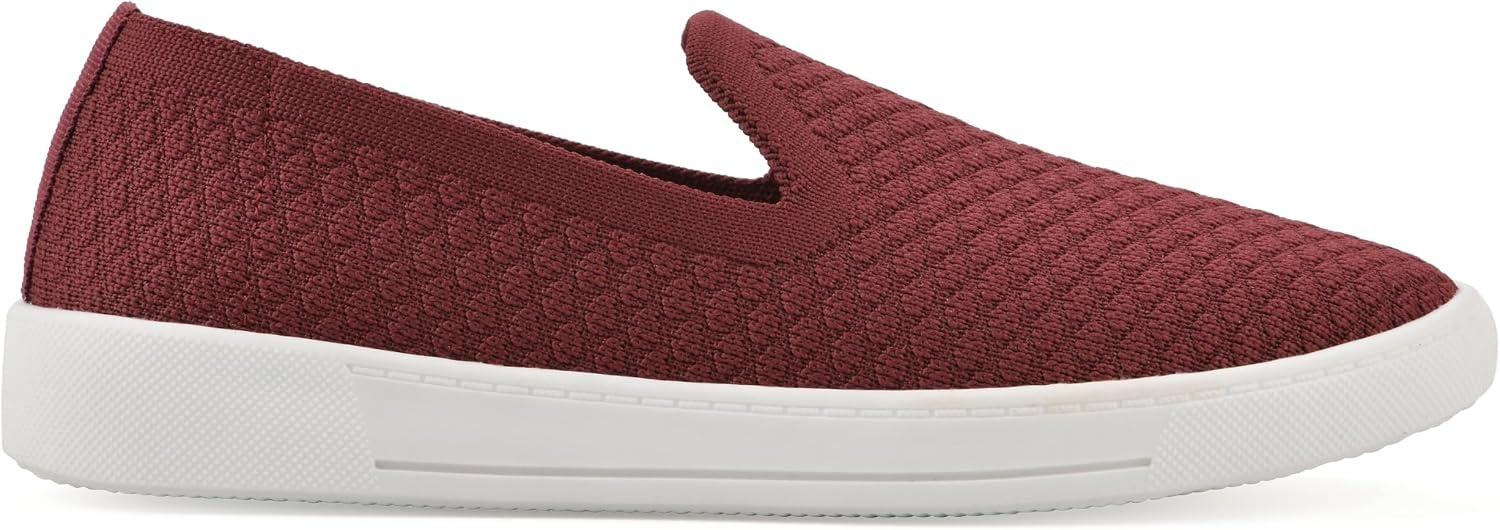image:imageWHITE MOUNTAIN Womens Upstay Knit SlipOn SneakerBurgundy Fabric