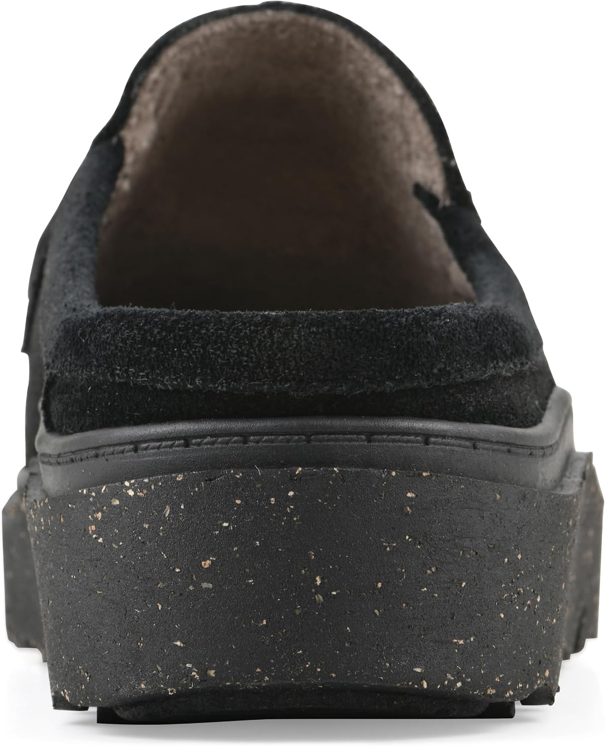 image:imageWHITE MOUNTAIN Womens Vailing Penny LoaferStyle Platform Footbed ClogBlack Suede