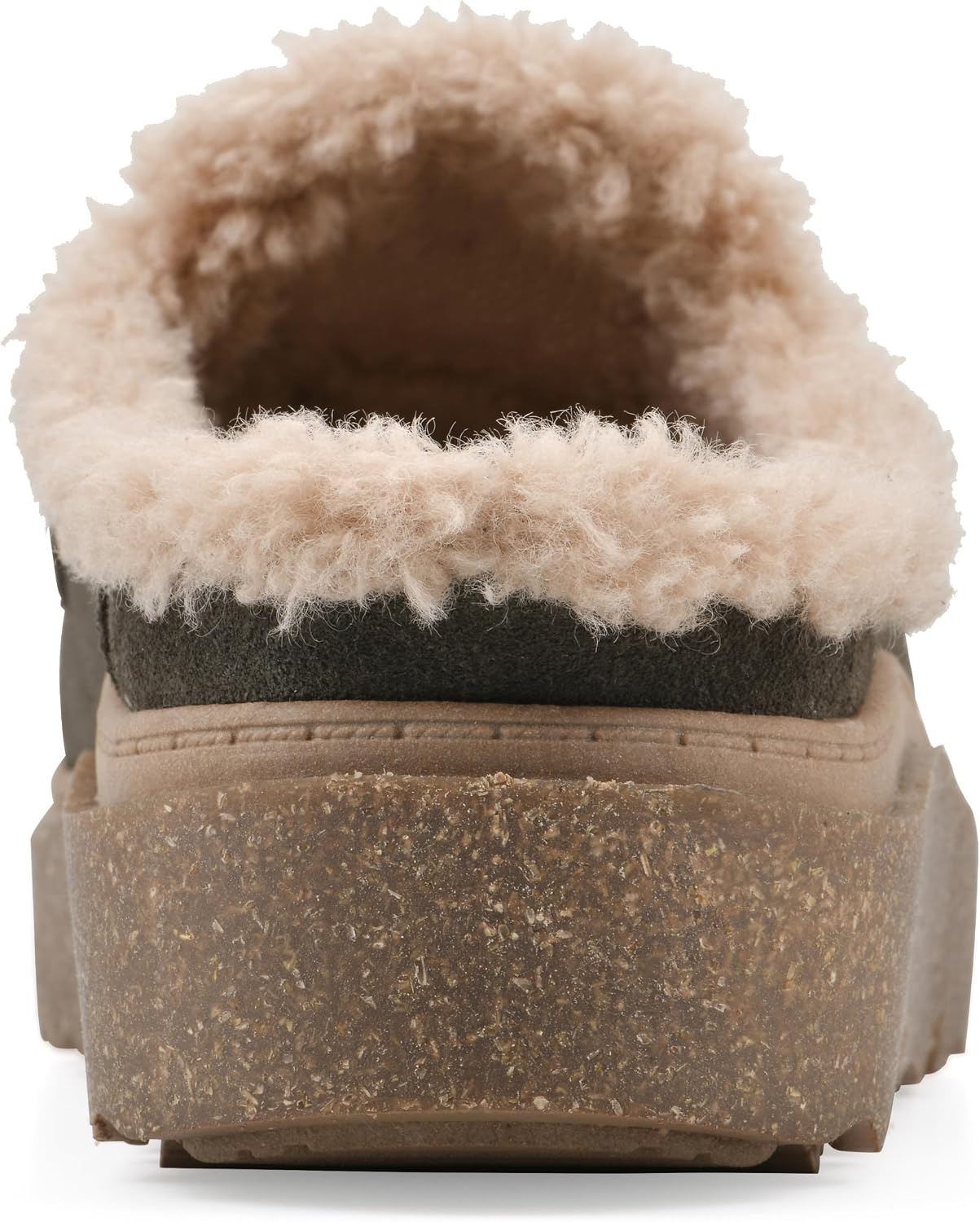 image:imageWHITE MOUNTAIN Womens Vayva Penny LoaferStyle Faux FurLined Platform ClogArmy Suede