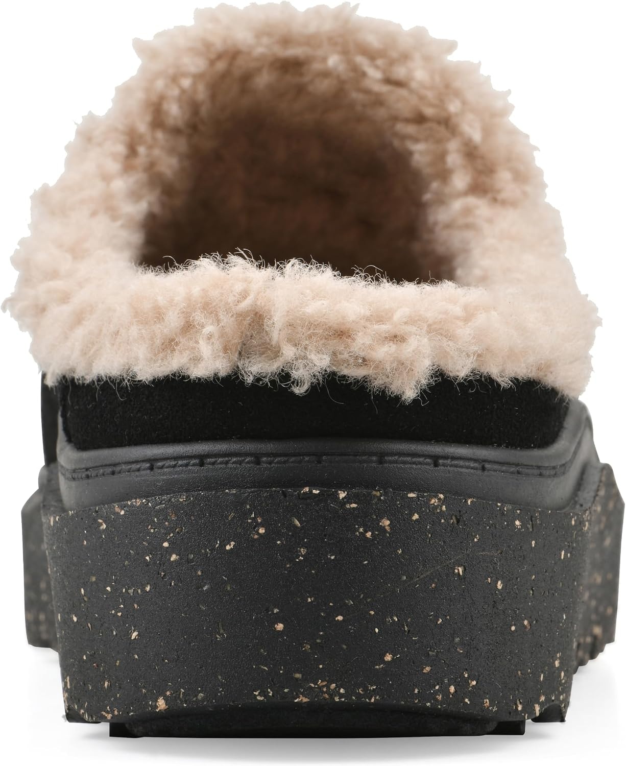 image:imageWHITE MOUNTAIN Womens Vayva Penny LoaferStyle Faux FurLined Platform ClogBlack Suede