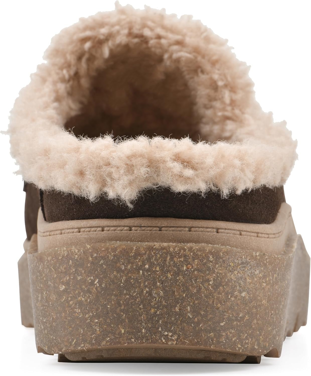 image:imageWHITE MOUNTAIN Womens Vayva Penny LoaferStyle Faux FurLined Platform ClogCoco Brown Suede