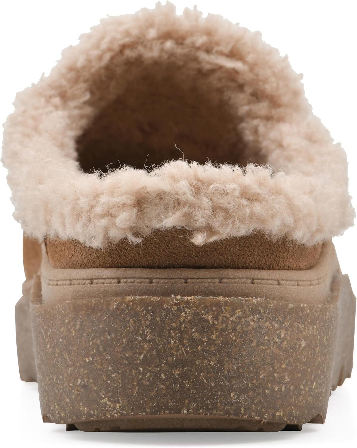 image:imageWHITE MOUNTAIN Womens Vayva Penny LoaferStyle Faux FurLined Platform ClogNew Chestnut Suede