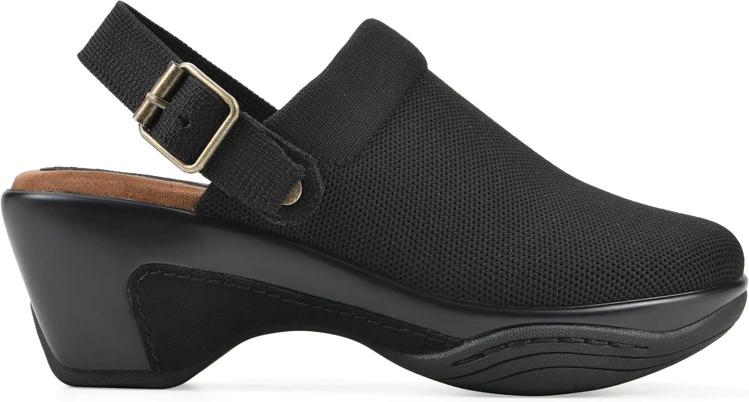 image:imageWHITE MOUNTAIN Womens Viable SlingBuckle Platform ClogBlack Fabric