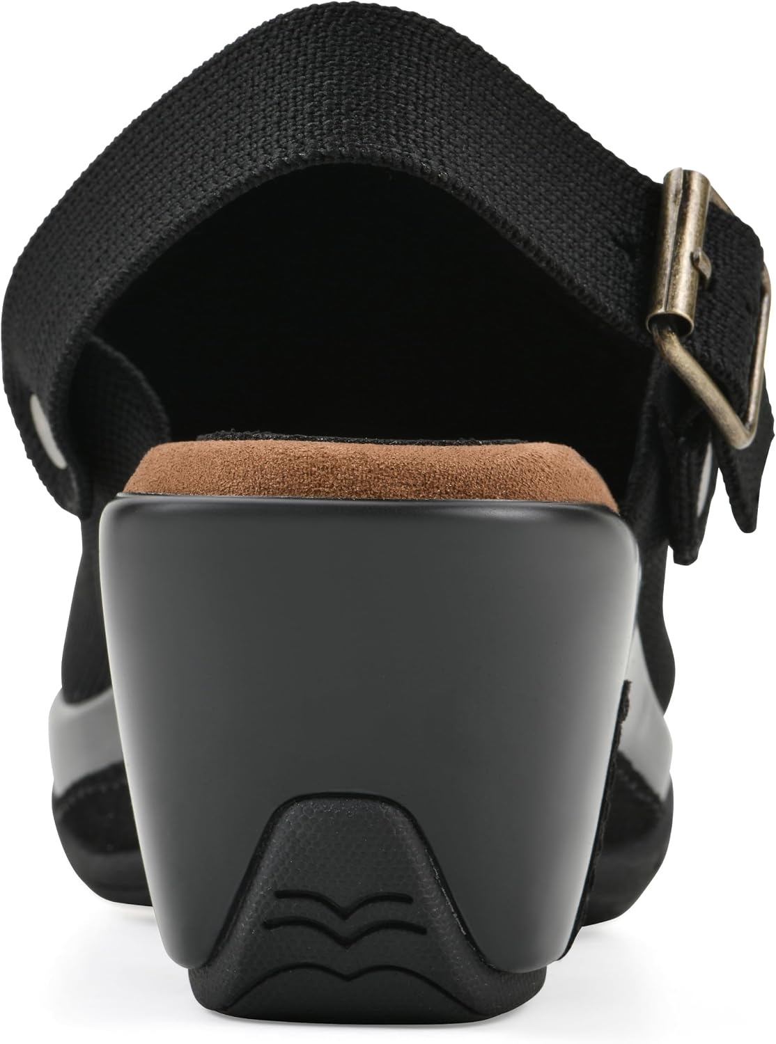 image:imageWHITE MOUNTAIN Womens Viable SlingBuckle Platform ClogBlack Fabric