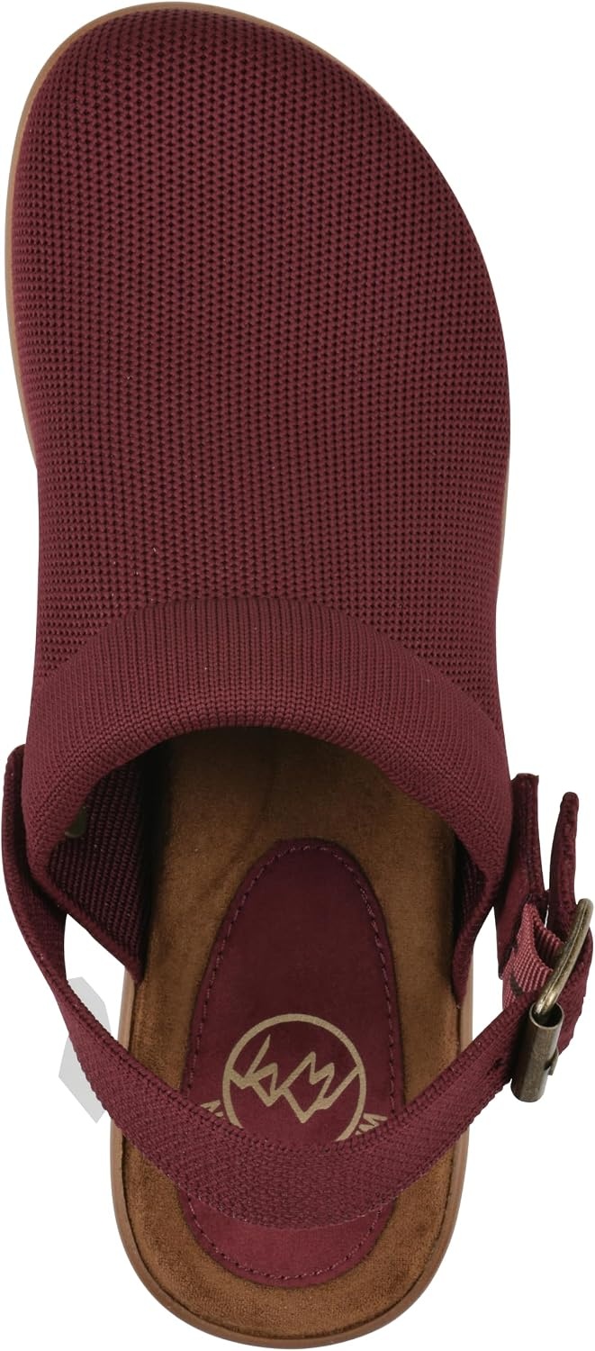 image:imageWHITE MOUNTAIN Womens Viable SlingBuckle Platform ClogBurgundy Fabric