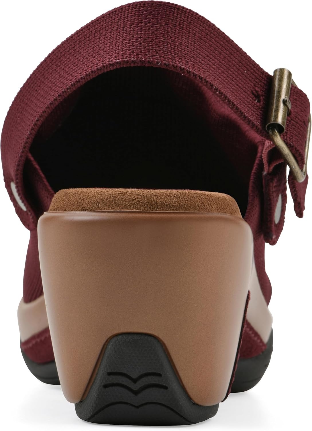 image:imageWHITE MOUNTAIN Womens Viable SlingBuckle Platform ClogBurgundy Fabric