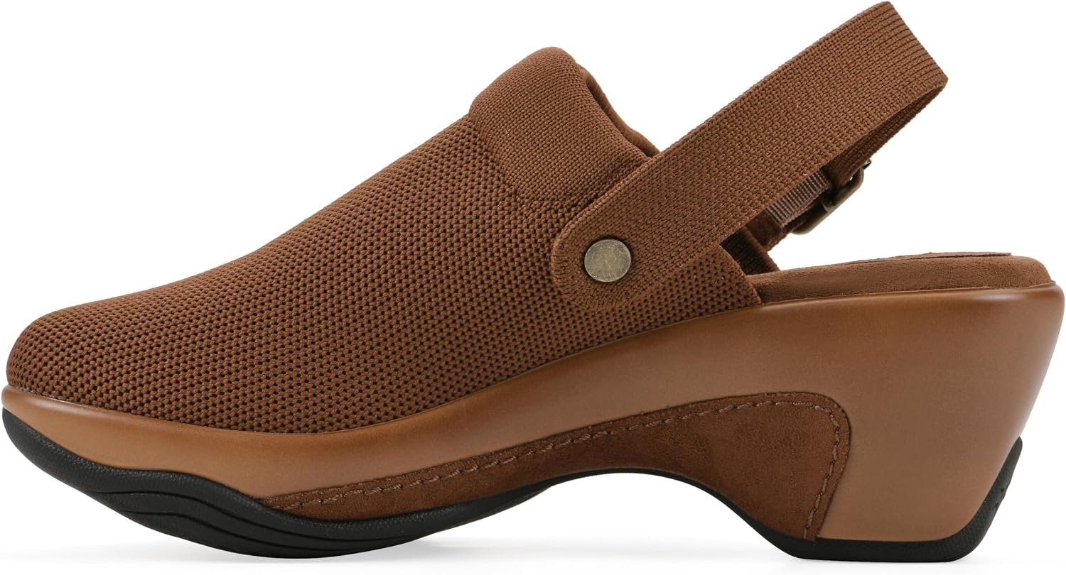 image:imageWHITE MOUNTAIN Womens Viable SlingBuckle Platform ClogPecan Fabric