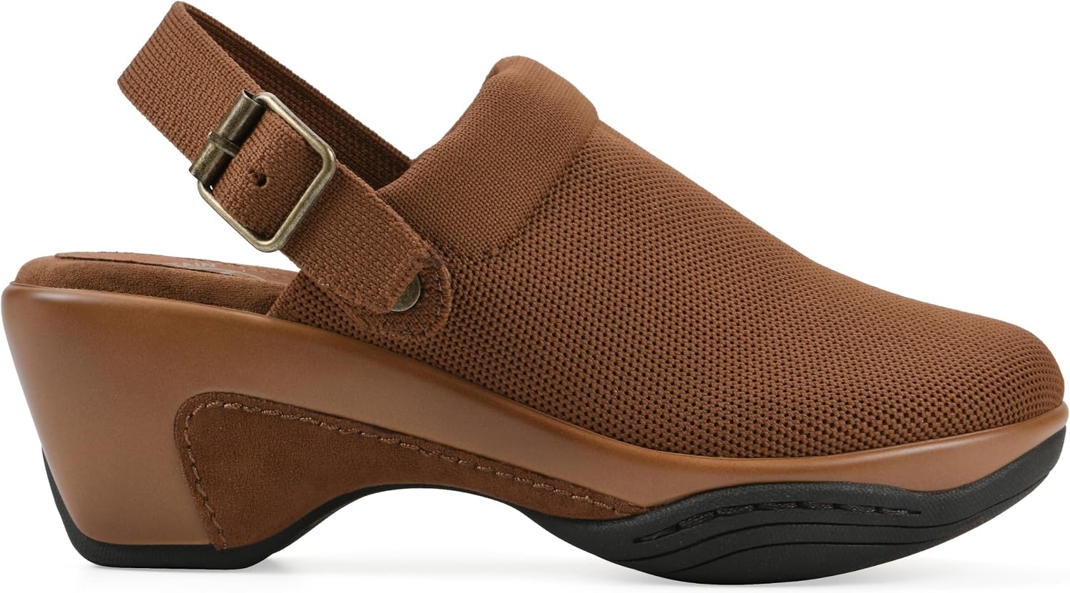 image:imageWHITE MOUNTAIN Womens Viable SlingBuckle Platform ClogPecan Fabric