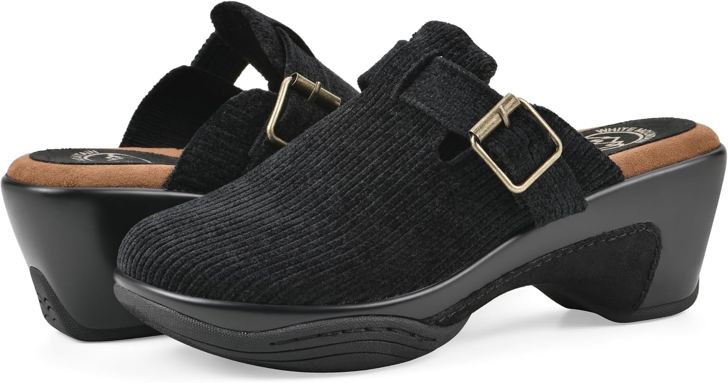 image:imageWHITE MOUNTAIN Womens Vias Platform ClogBlack Fabric
