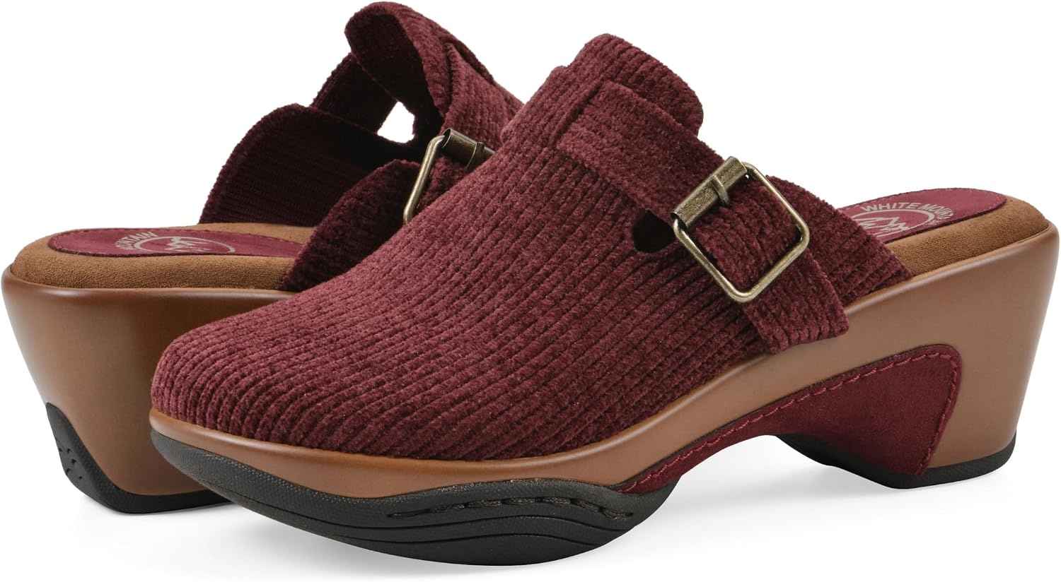 image:imageWHITE MOUNTAIN Womens Vias Platform ClogBurgundy Fabric