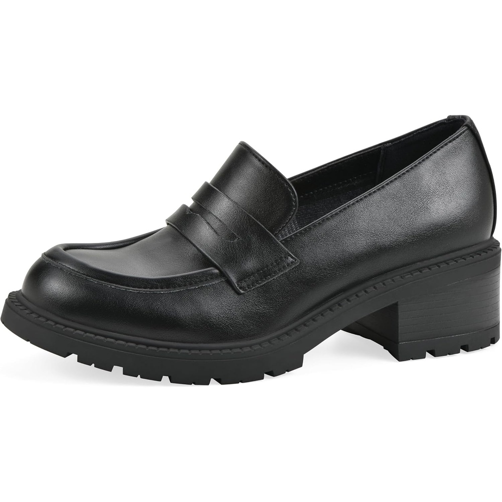 image:imageWHITE MOUNTAIN Womens Brigetty Heeled Penny LoaferBlack Smooth