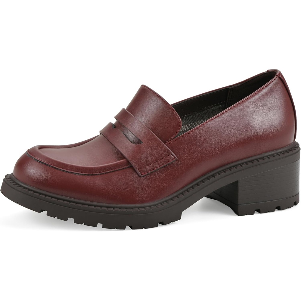 image:imageWHITE MOUNTAIN Womens Brigetty Heeled Penny LoaferBurgundy Smooth