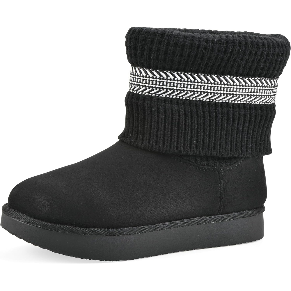 image:imageWHITE MOUNTAIN Womens Brysons FoldOver Sweater BootieBlack Fabric