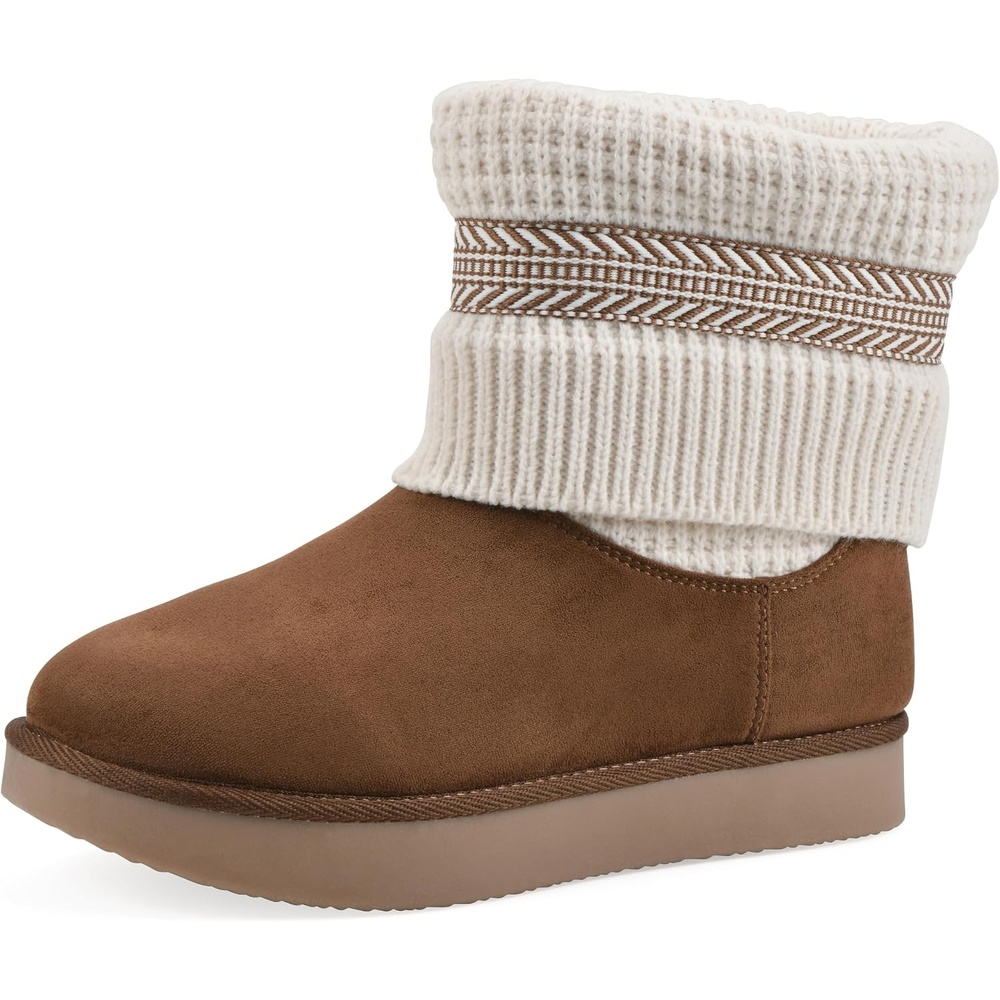 image:imageWHITE MOUNTAIN Womens Brysons FoldOver Sweater BootieDark Chestnut Fabric