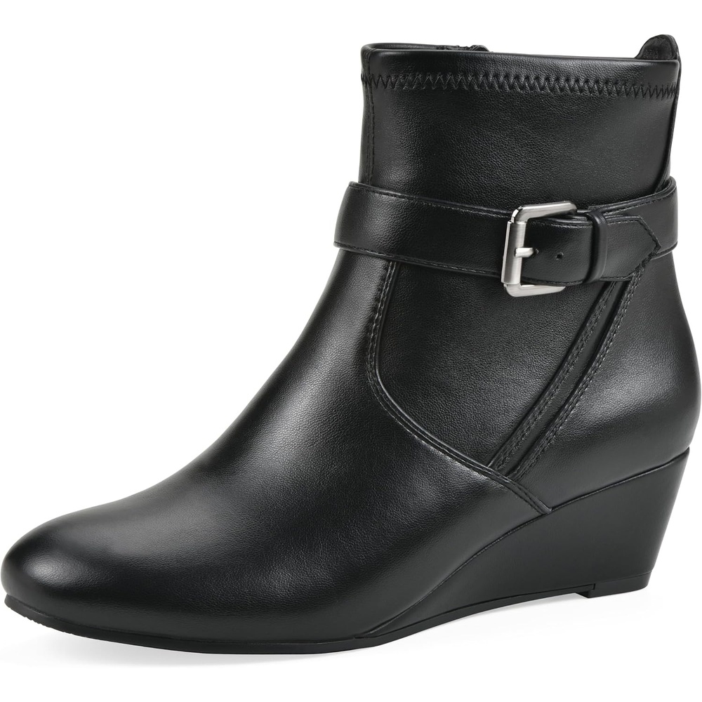 image:imageWHITE MOUNTAIN Womens Chamlet Wedge BootieBlack Smooth