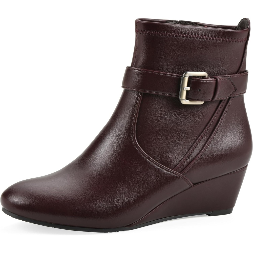 image:imageWHITE MOUNTAIN Womens Chamlet Wedge BootieBurgundy Smooth