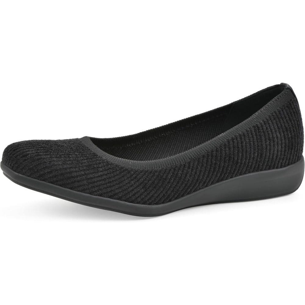image:imageWHITE MOUNTAIN Womens Florian Knit Ballet FlatBlack Corduroy Fabric