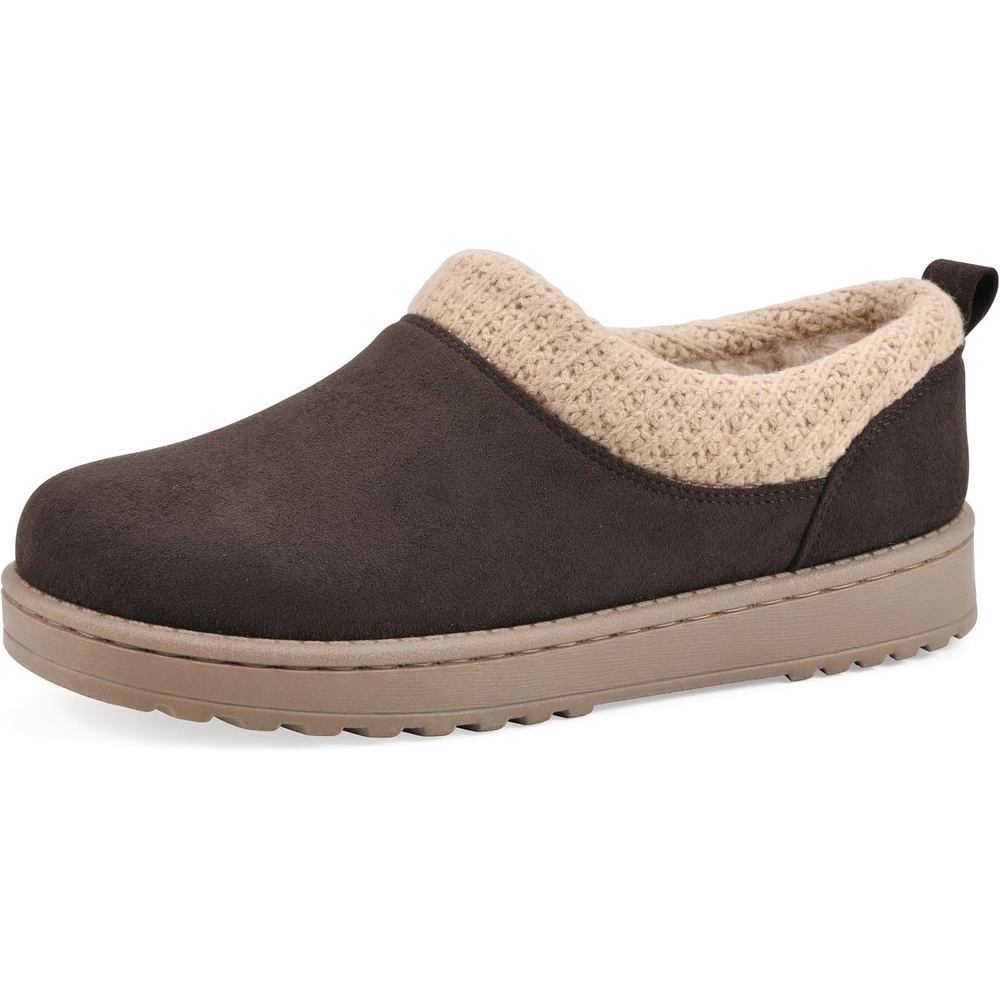 image:imageWHITE MOUNTAIN Womens Iceboat Faux ShearlingLined SlipOn ClogDark Brown Fabric