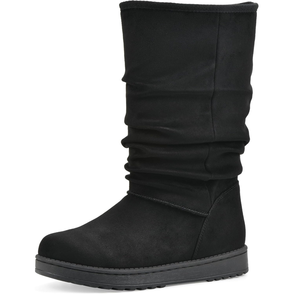 image:imageWHITE MOUNTAIN Womens Icequake Faux FurLined Ruched Mid Shaft BootieBlack