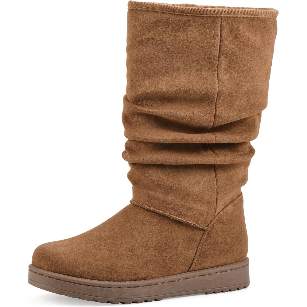 image:imageWHITE MOUNTAIN Womens Icequake Faux FurLined Ruched Mid Shaft BootieChestnut