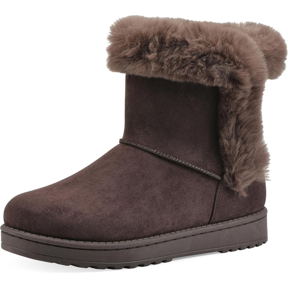 image:imageWHITE MOUNTAIN Womens Incher Faux Fur BootDark Brown Fabric