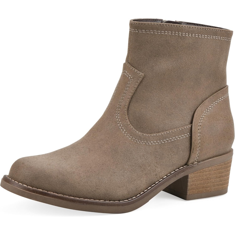 image:imageWHITE MOUNTAIN Womens Meringue Western Ankle BootieDark Taupe Fabric