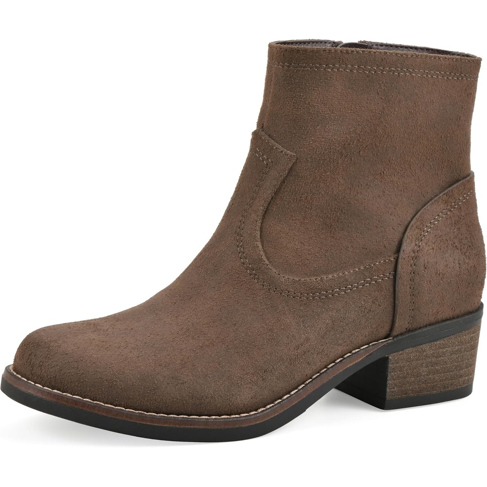 image:imageWHITE MOUNTAIN Womens Meringue Western Ankle BootieMocha Fabric