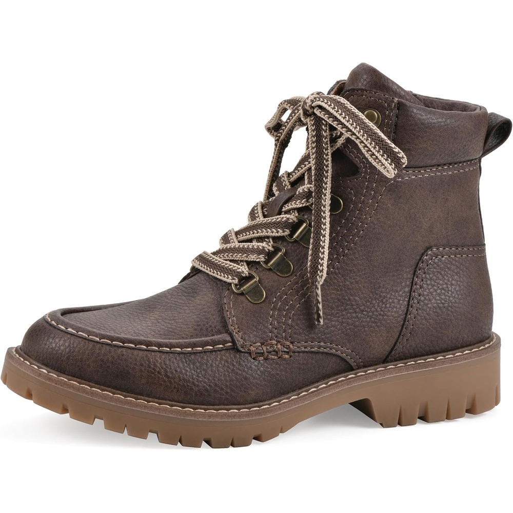 image:imageWHITE MOUNTAIN Womens Parcels City Hiker Ankle BootieBrown Pebble Smooth