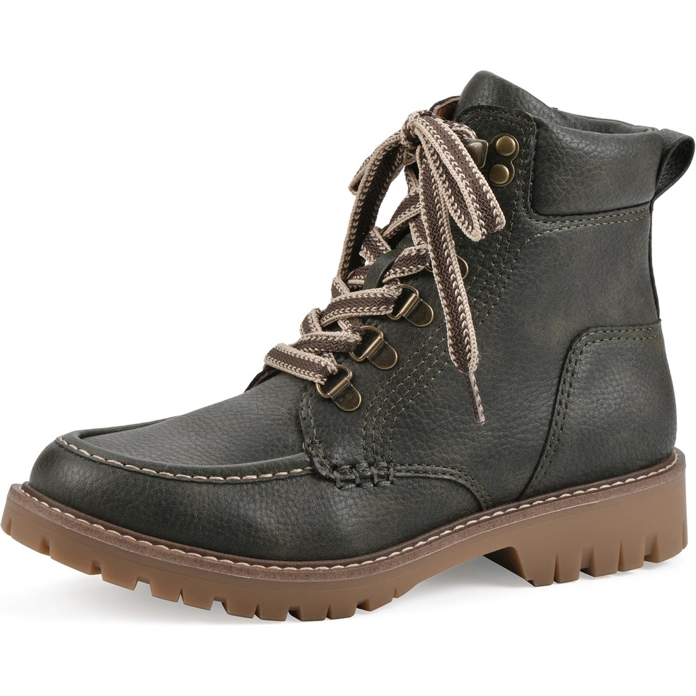 image:imageWHITE MOUNTAIN Womens Parcels City Hiker Ankle BootieOlive Pebble Smooth