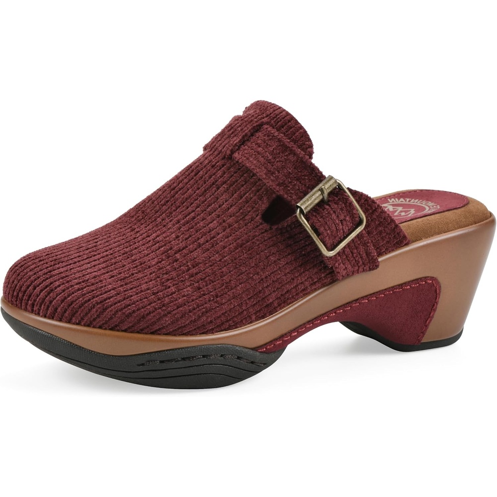 image:imageWHITE MOUNTAIN Womens Vias Platform ClogBurgundy Fabric