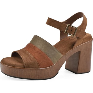 WHITE MOUNTAIN Women’s Barrette Platform Sandal(Pecan Multi Fabric)