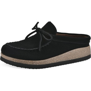 WHITE MOUNTAIN Women’s Bayhead Moc-Toe Footbed Clog(Black Suede)