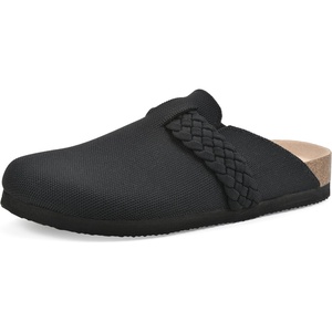WHITE MOUNTAIN Women’s Bestie Braided Footbed Clog(Black Fabric)