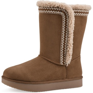 WHITE MOUNTAIN Women’s Blanca Faux Fur-Lined Mid Shaft Bootie(Light Chestnut Fabric)