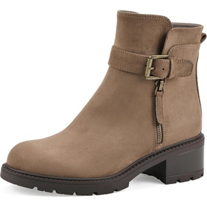 WHITE MOUNTAIN Women’s Bodie Lug Sole Bootie(Dark Taupe Fabric)