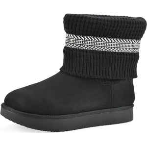 WHITE MOUNTAIN Women’s Brysons Fold-Over Sweater Bootie(Black Fabric)