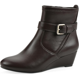 WHITE MOUNTAIN Women’s Chamlet Wedge Bootie(Brown Smooth)